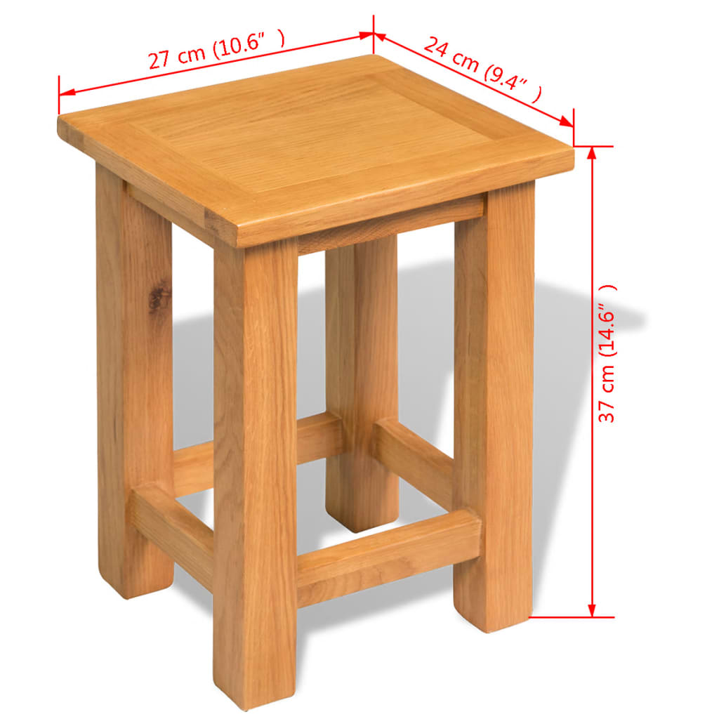 End table, 27 x 24 x 37 cm, solid oak wood