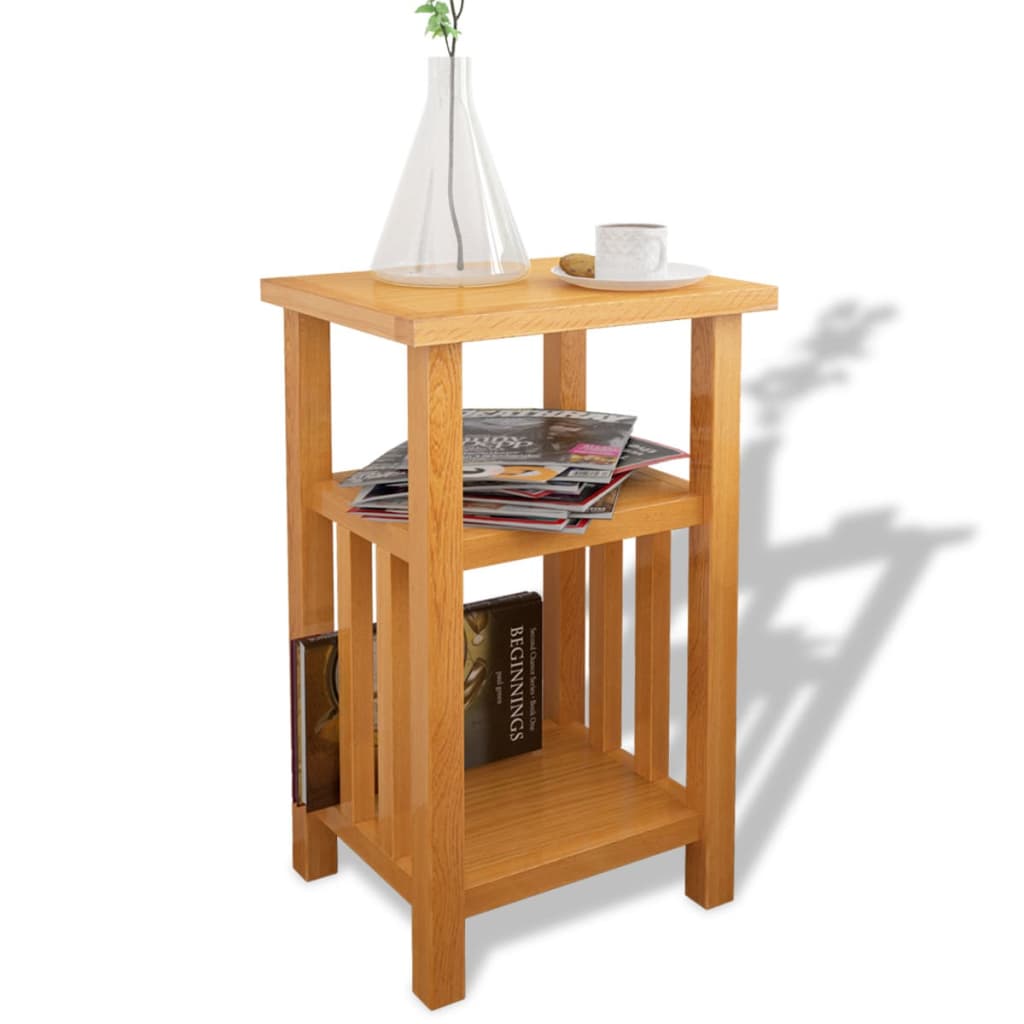 End table with magazine rack, 27 x 35 x 55 cm, solid oak