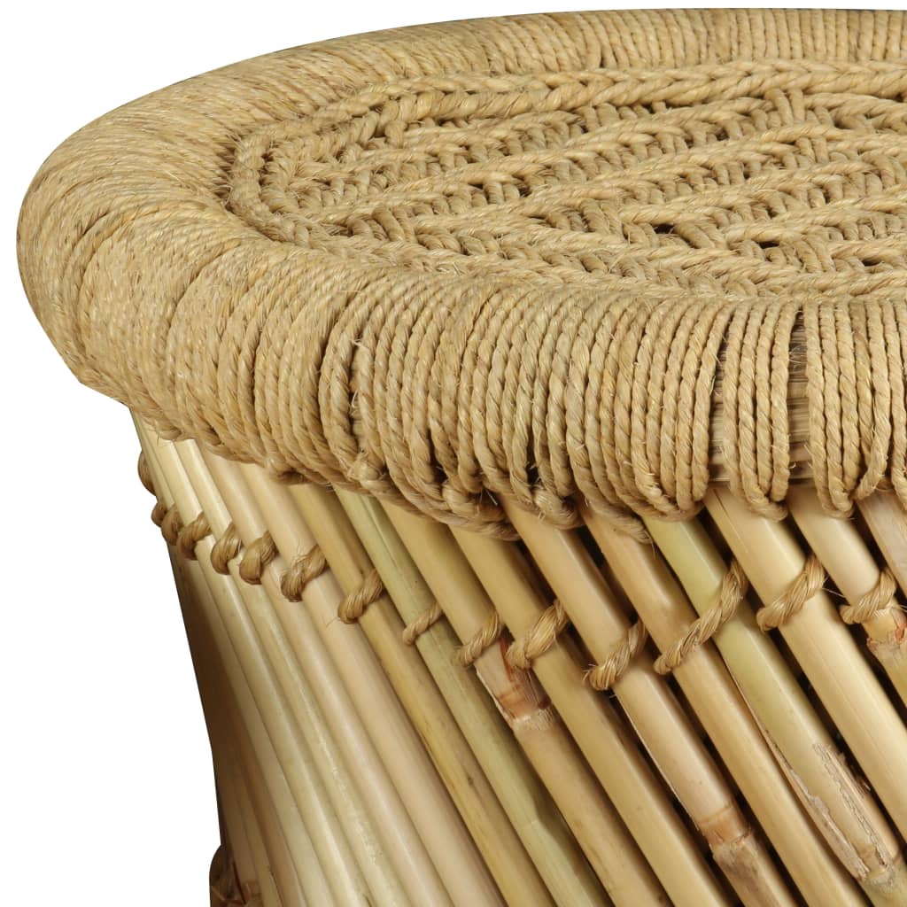 Stools, 2 pcs., bamboo and jute