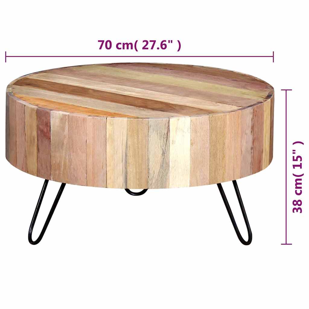 Coffee table, solid recycled wood