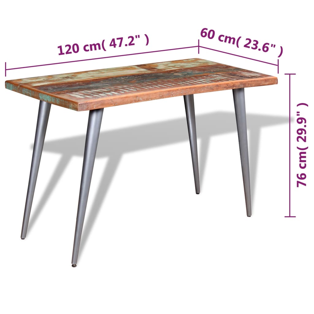 Masă de bucătărie, 120 x 60 x 76 cm, lemn masiv reciclat