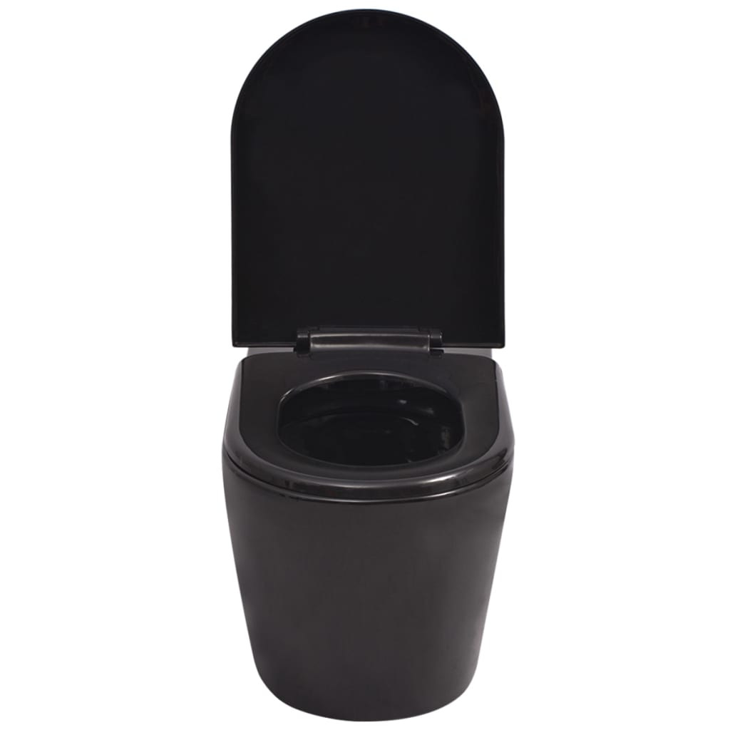 Wall-mounted toilet bowl, ceramic, black