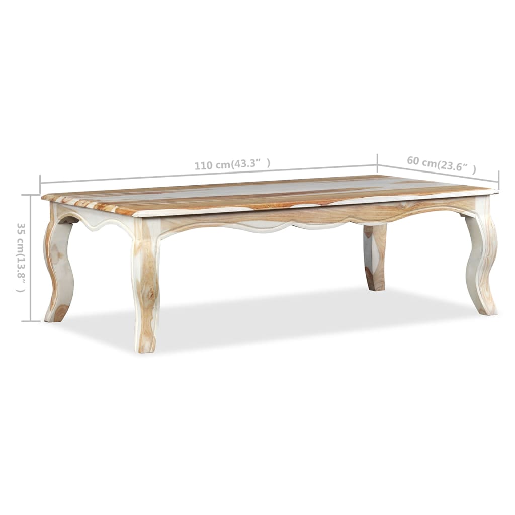 Solid sheesham wood coffee table 110x60x35 cm