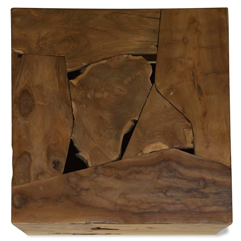 Coffee table, 50 x 50 x 35 cm, natural teak wood, brown