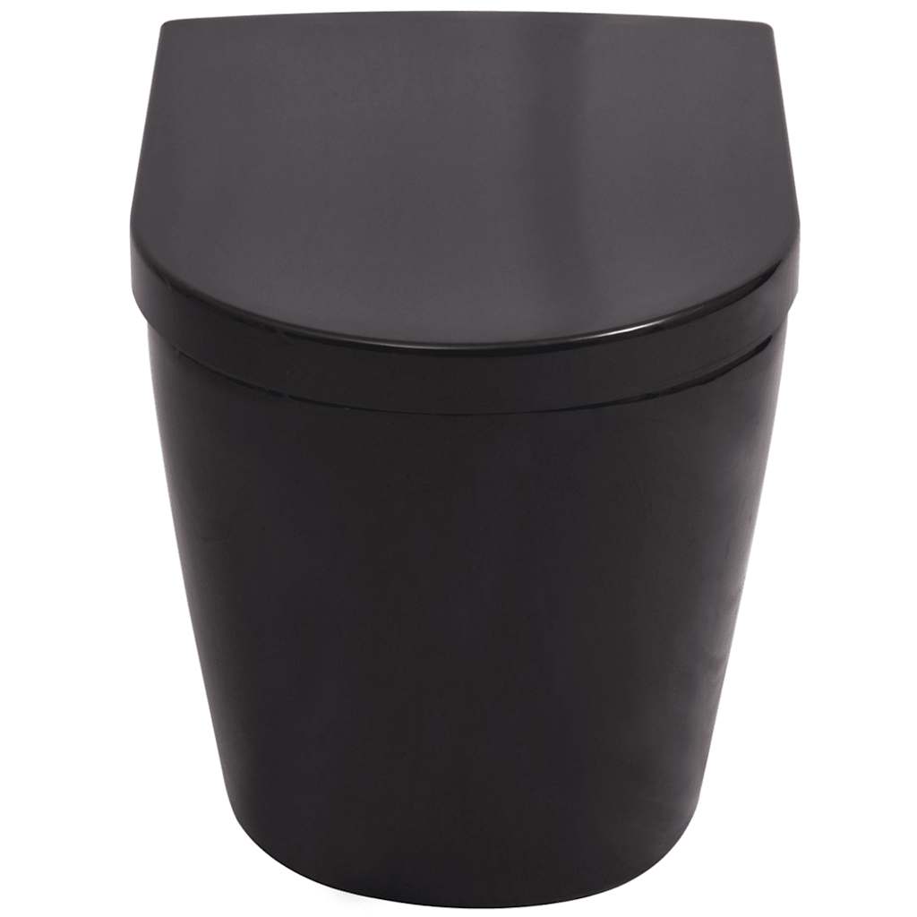 Wall-hung toilet with concealed cistern, ceramic, black