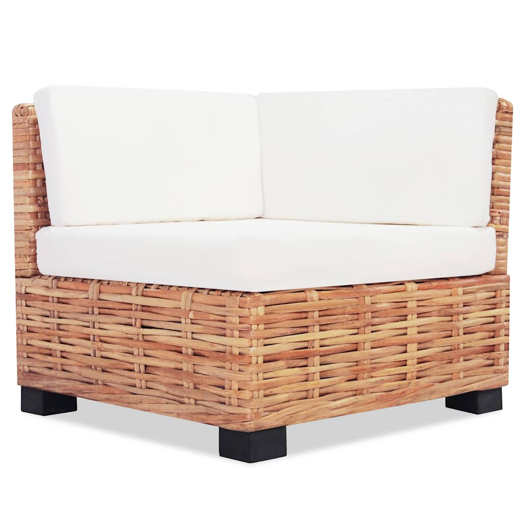 Set mobilier cu canapea 27 piese, culoare naturală, ratan