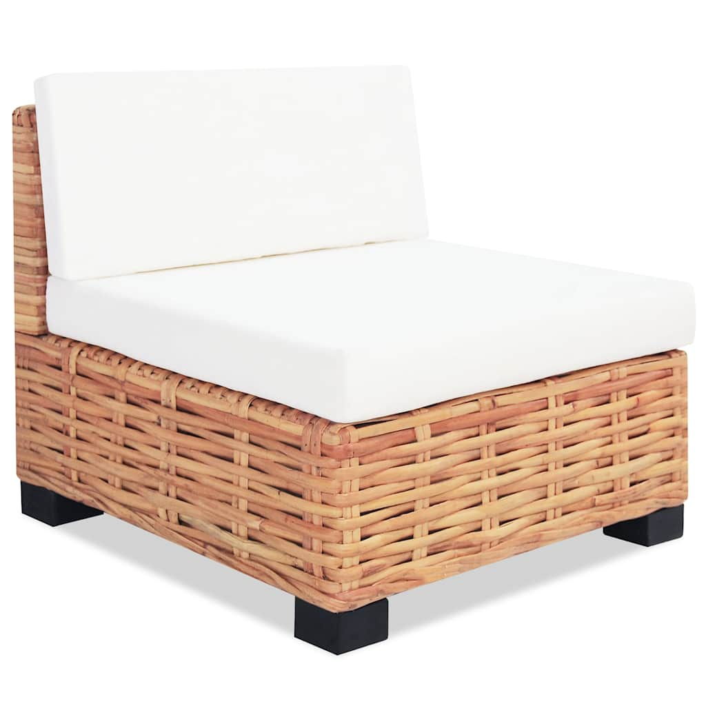 Set mobilier cu canapea 27 piese, culoare naturală, ratan