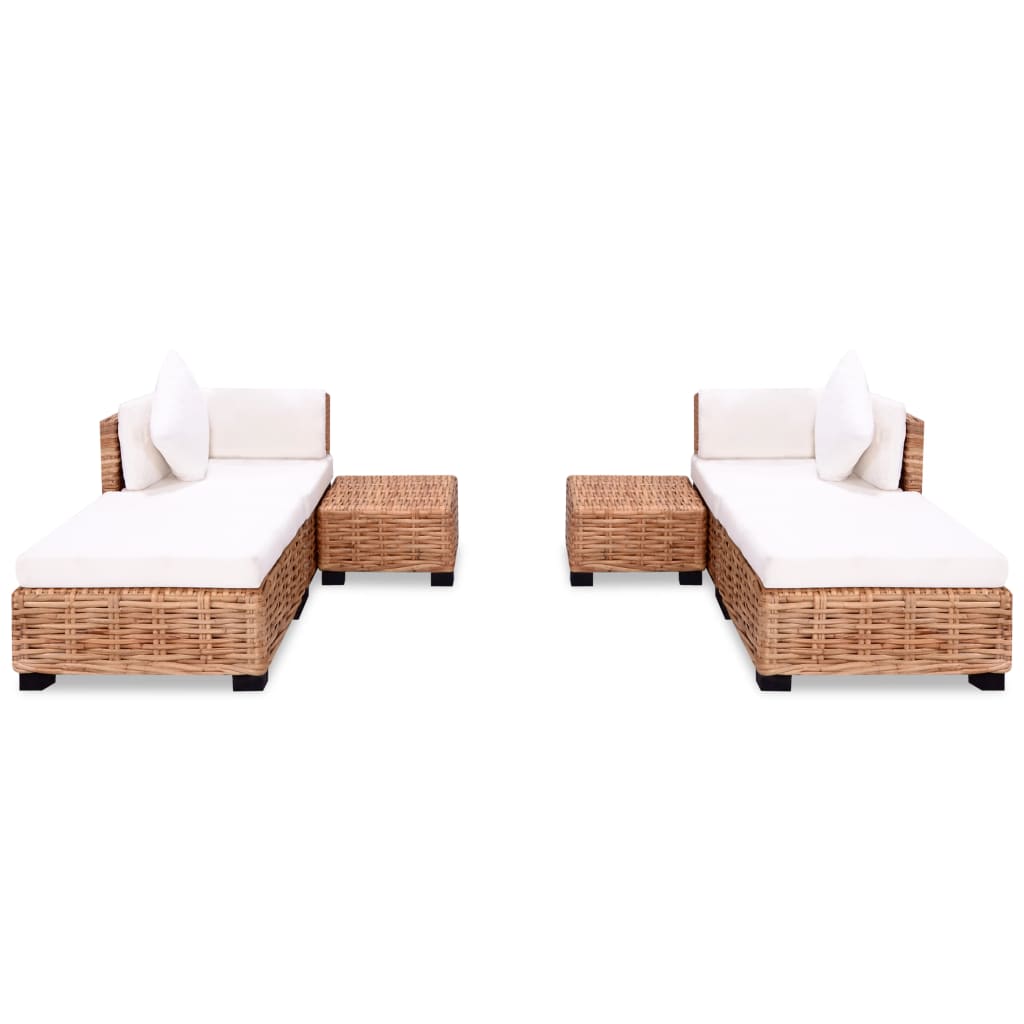 Sofa set, 16 pieces, natural rattan