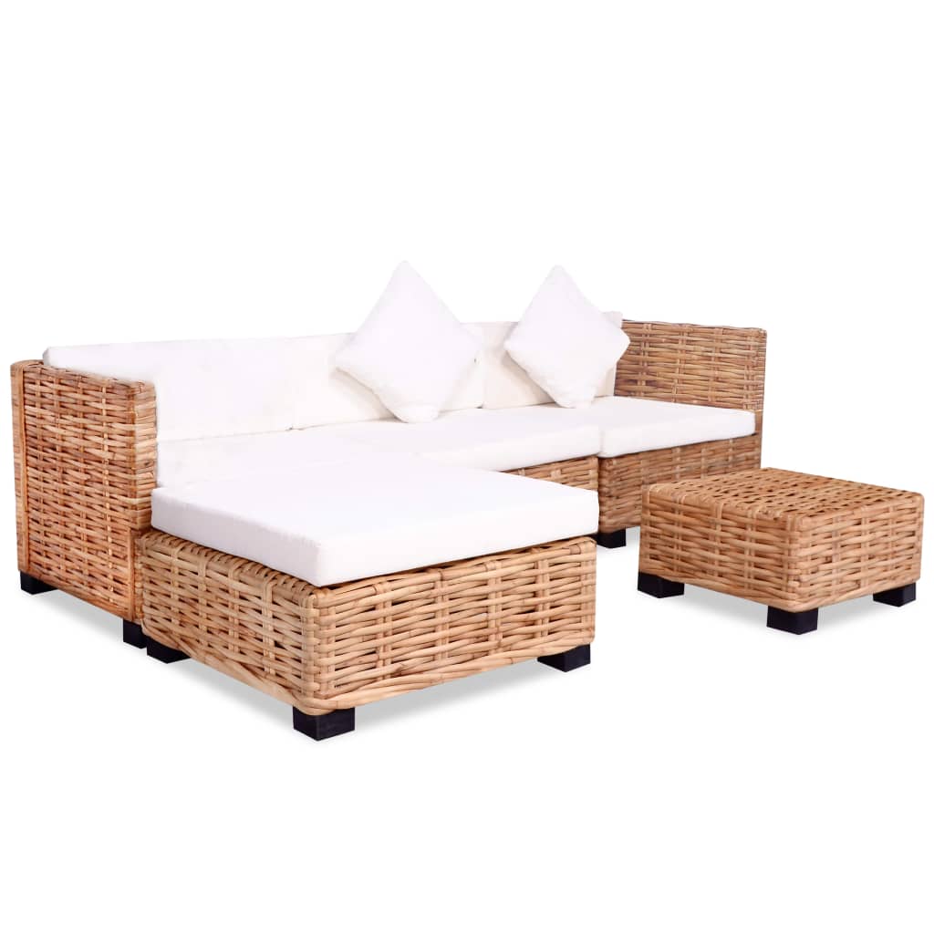 14-piece sofa furniture set, natural color, rattan