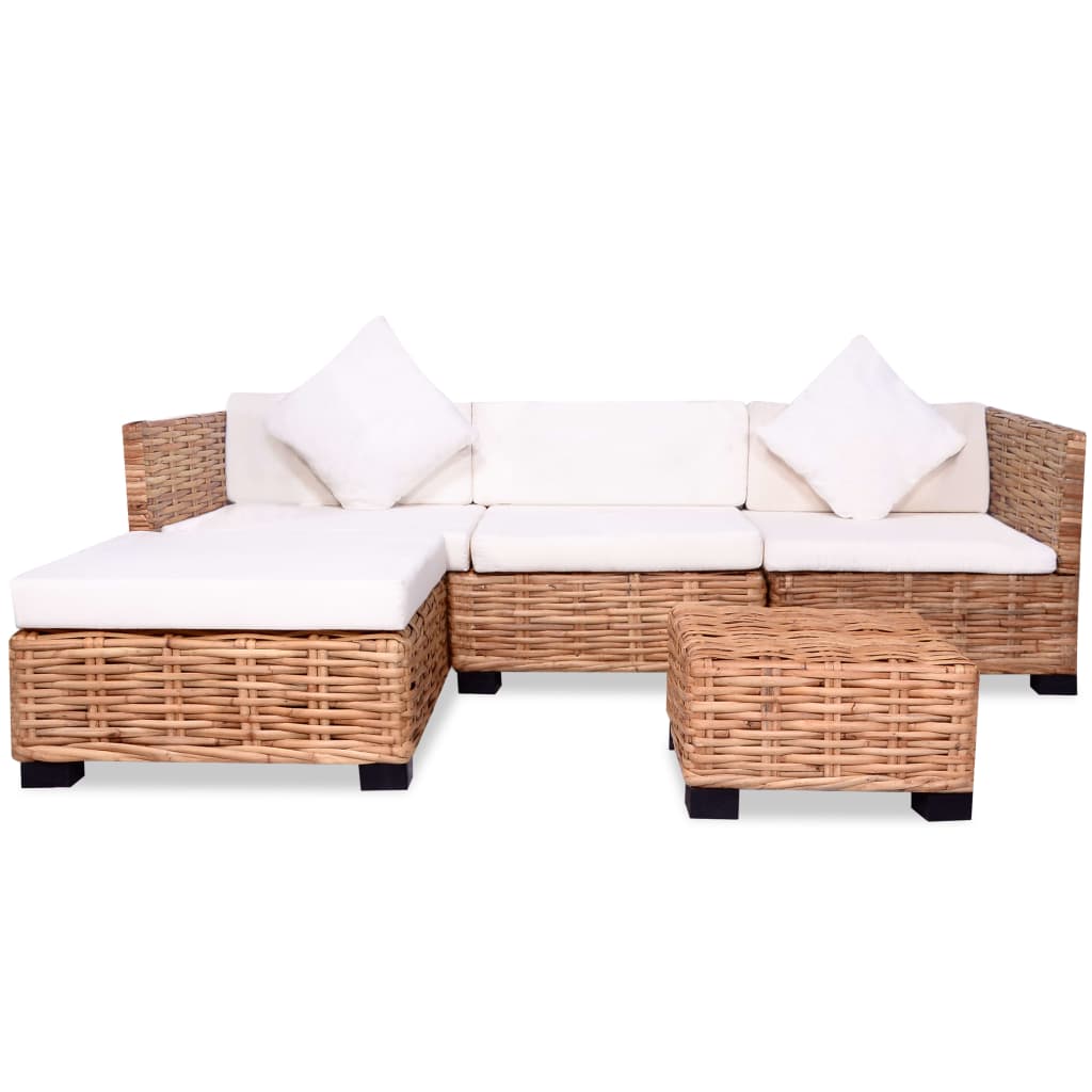 14-piece sofa furniture set, natural color, rattan