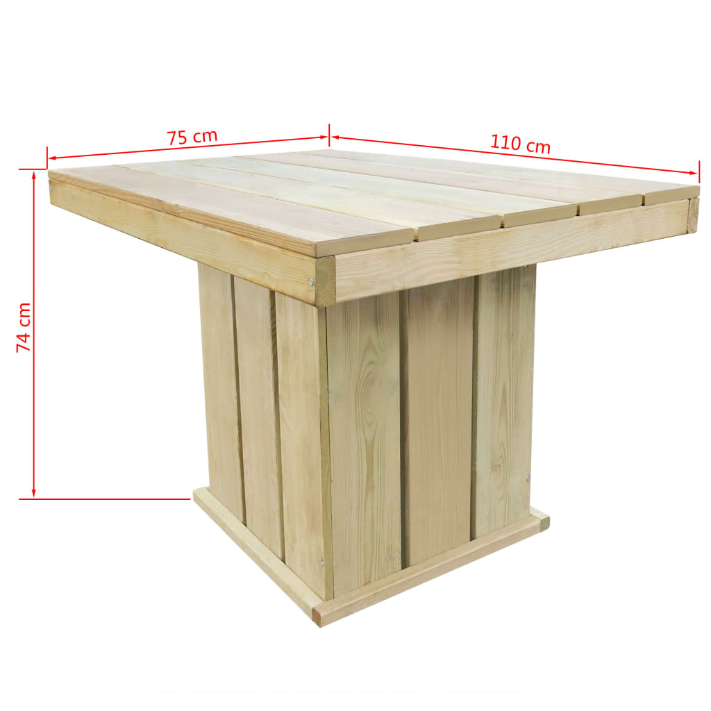 Set mobilier de exterior, 4 piese, lemn de pin tratat