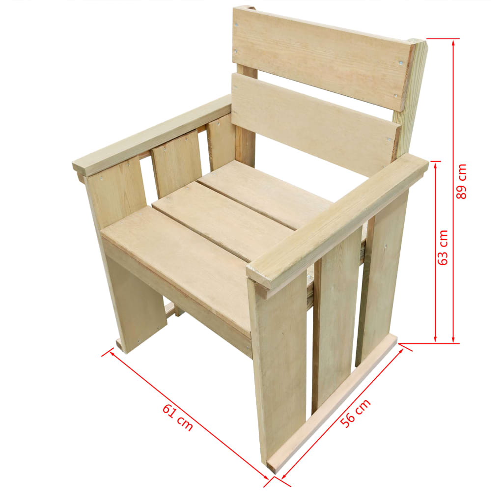 4-piece outdoor furniture set, treated pine wood