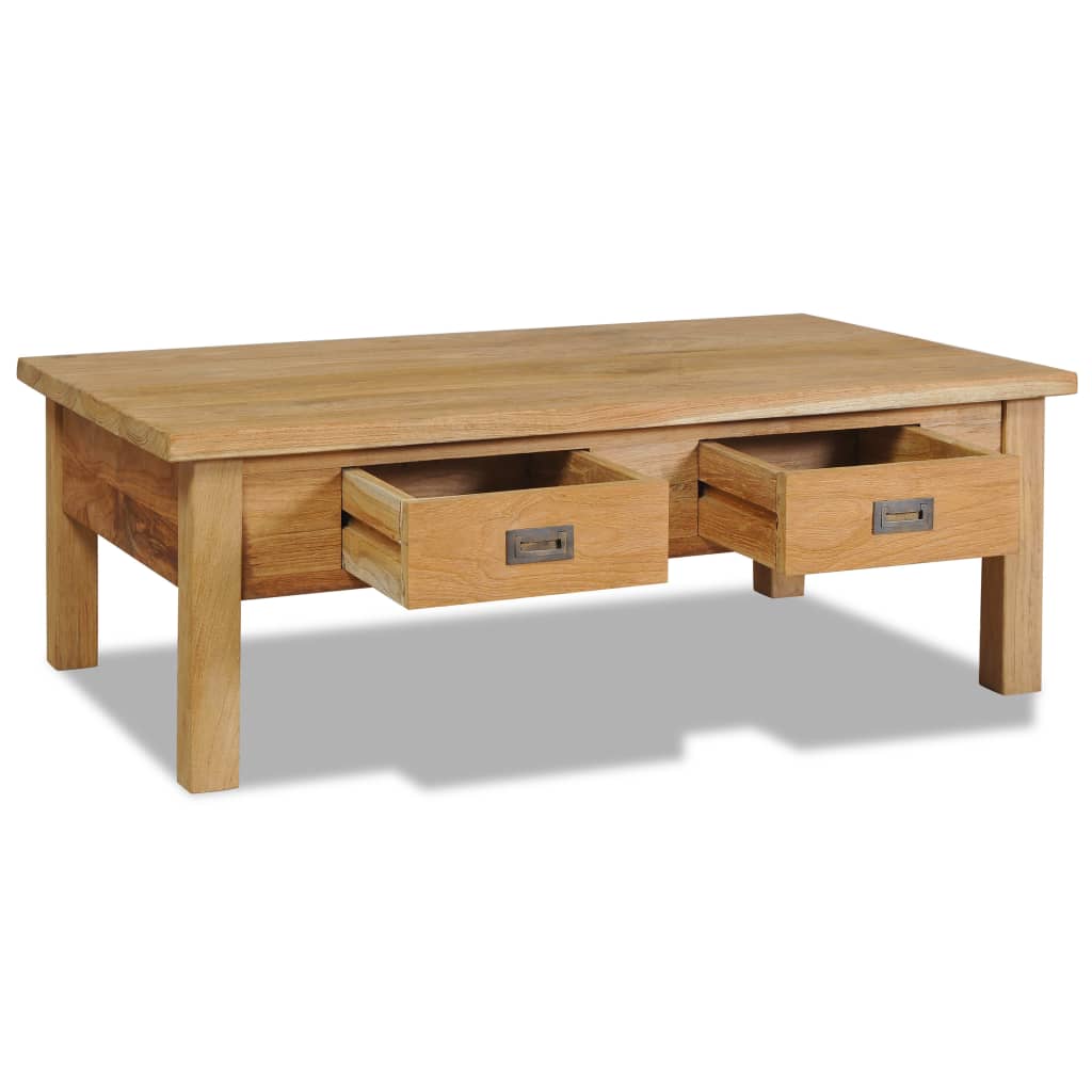 Coffee table, solid teak wood, 100 x 60 x 35 cm