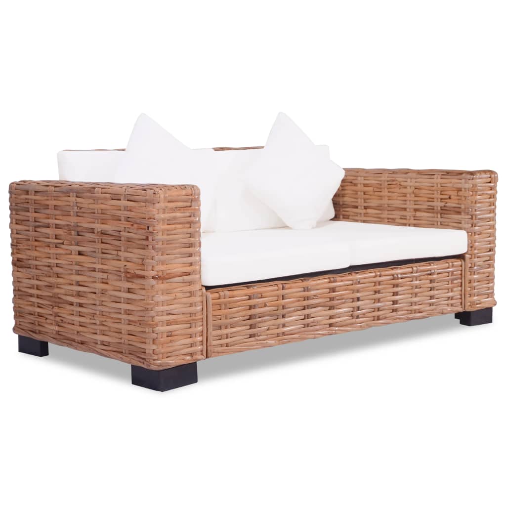 2-seater sofa, natural rattan