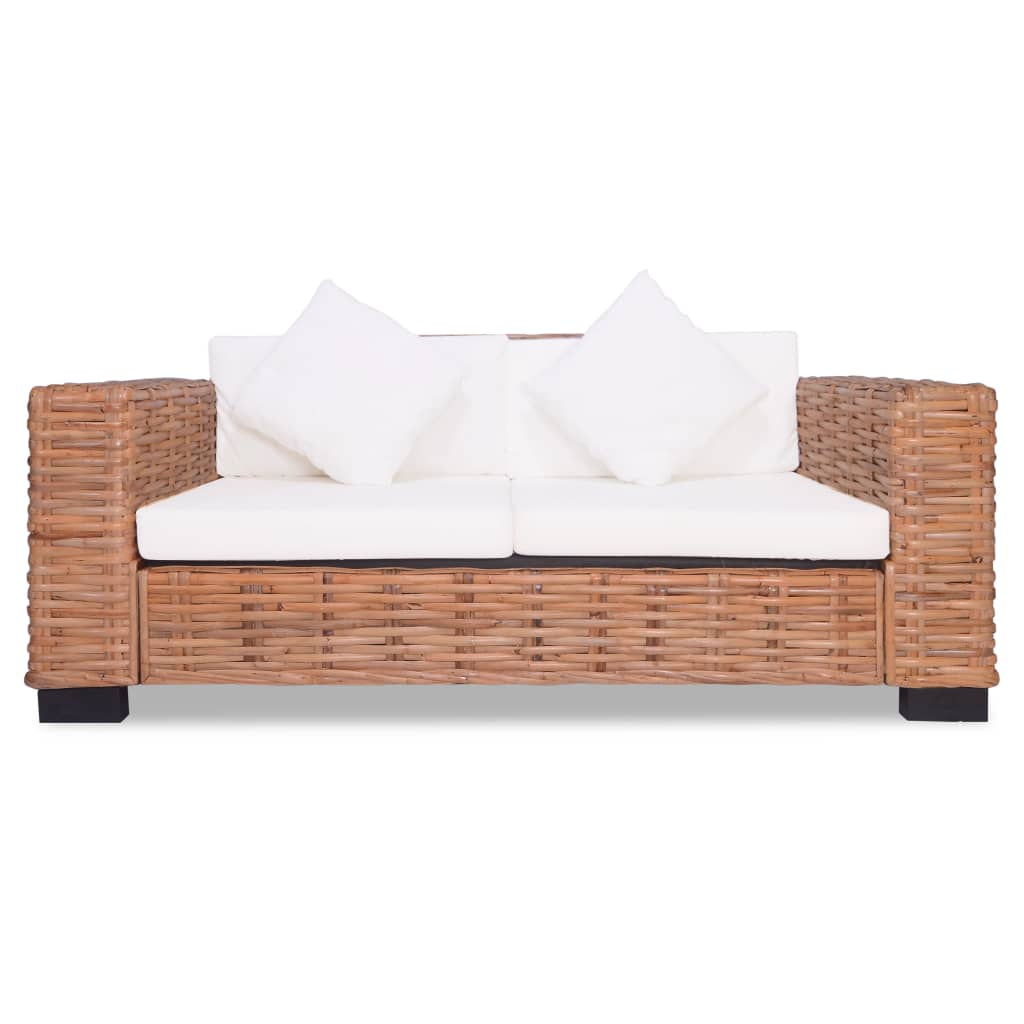 2-seater sofa, natural rattan