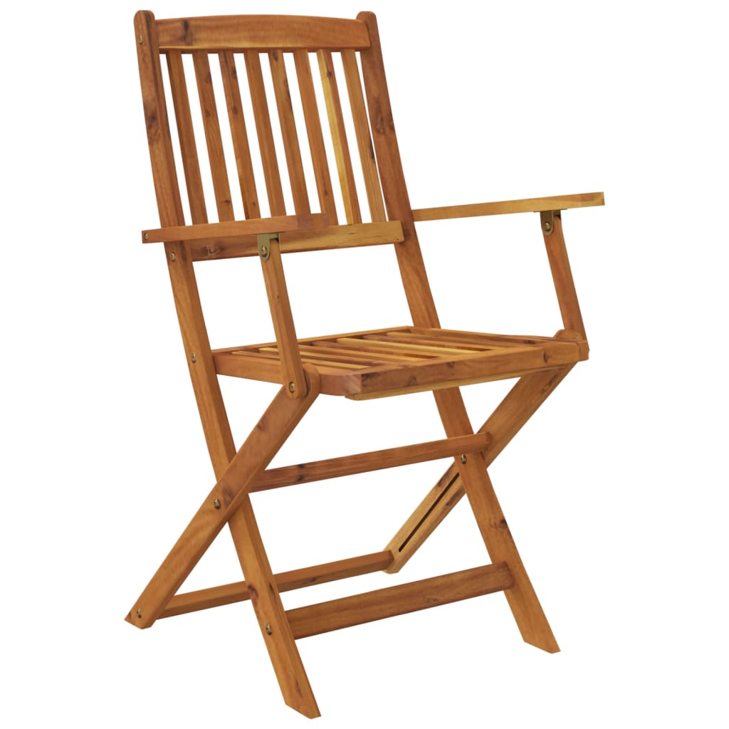 Set mobilier de exterior pliabil, 7 piese, lemn masiv de acacia