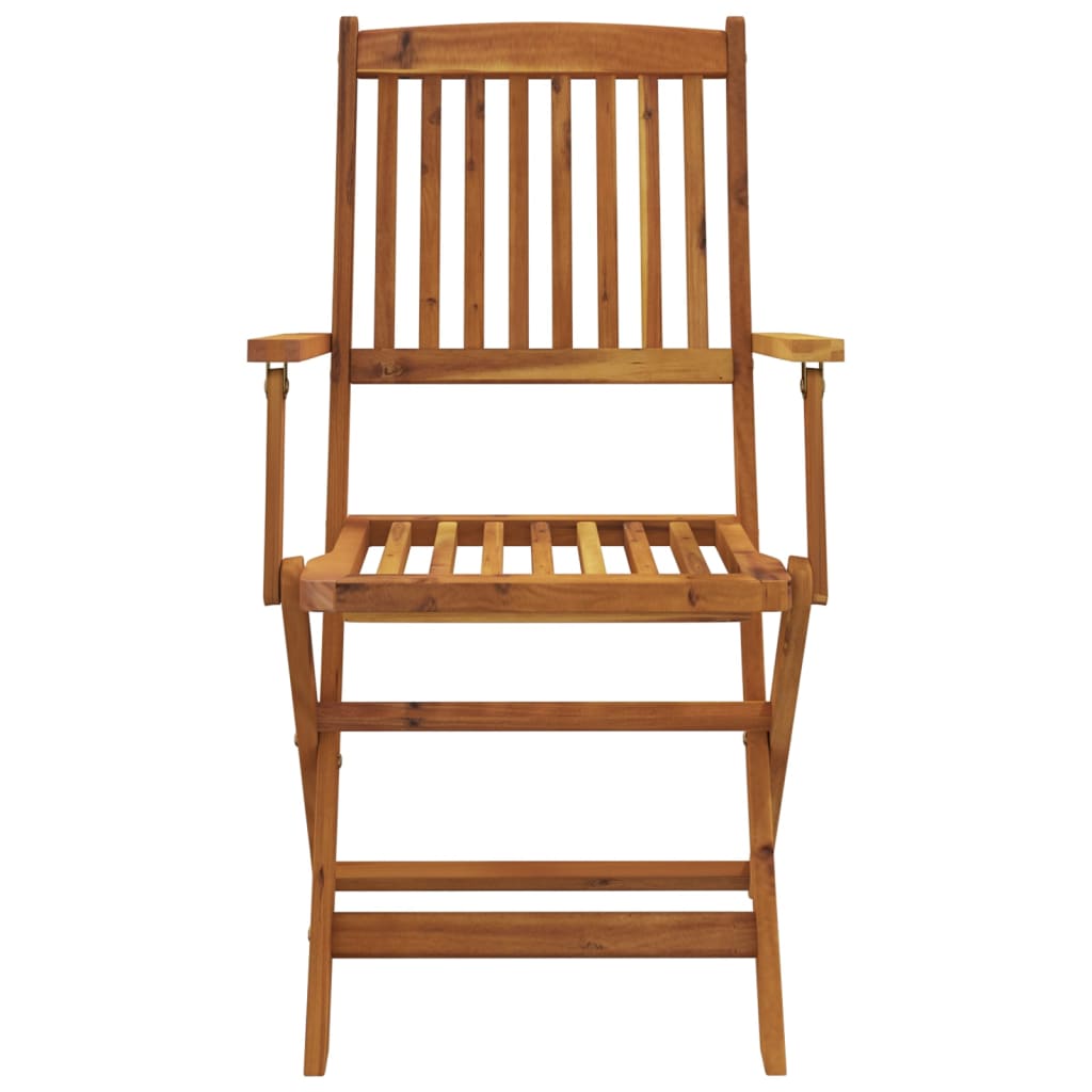 Set mobilier de exterior pliabil, 7 piese, lemn masiv de acacia