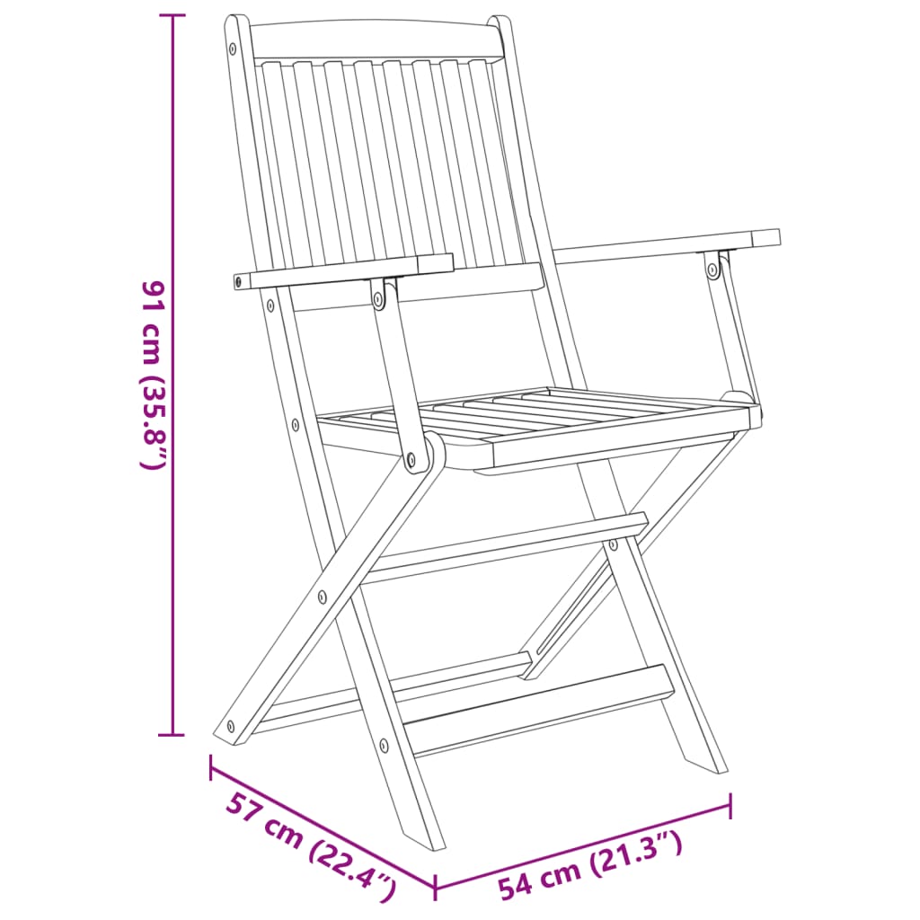 Set mobilier de exterior pliabil, 7 piese, lemn masiv de acacia