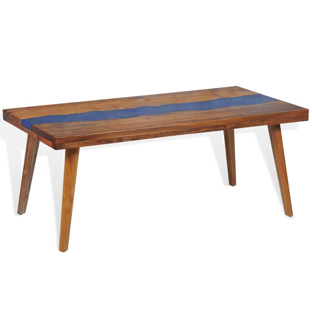 Coffee table Teak wood with epoxy resin 100x50x40 cm