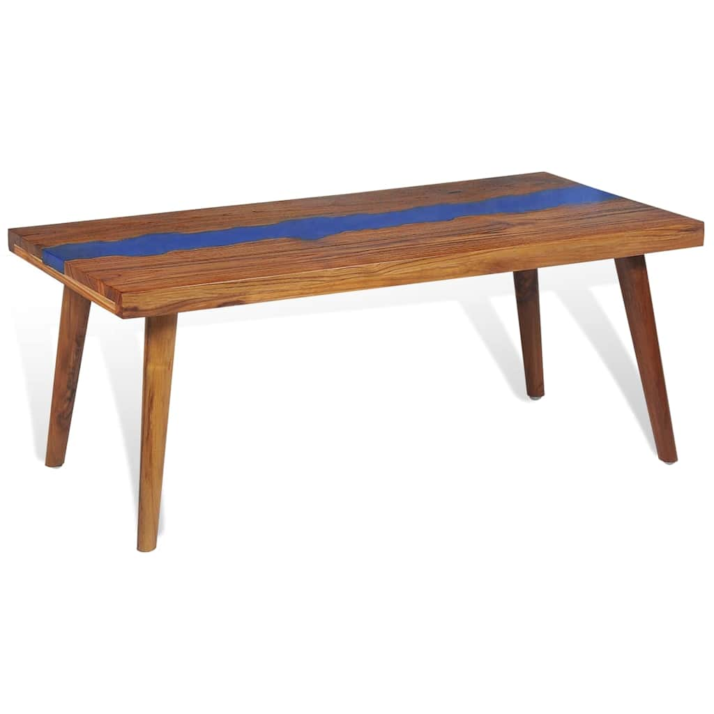 Coffee table Teak wood with epoxy resin 100x50x40 cm