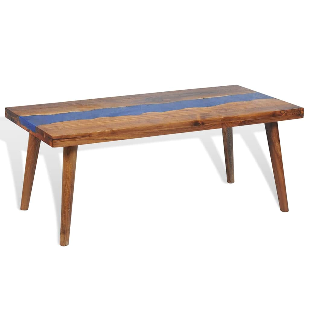 Coffee table Teak wood with epoxy resin 100x50x40 cm