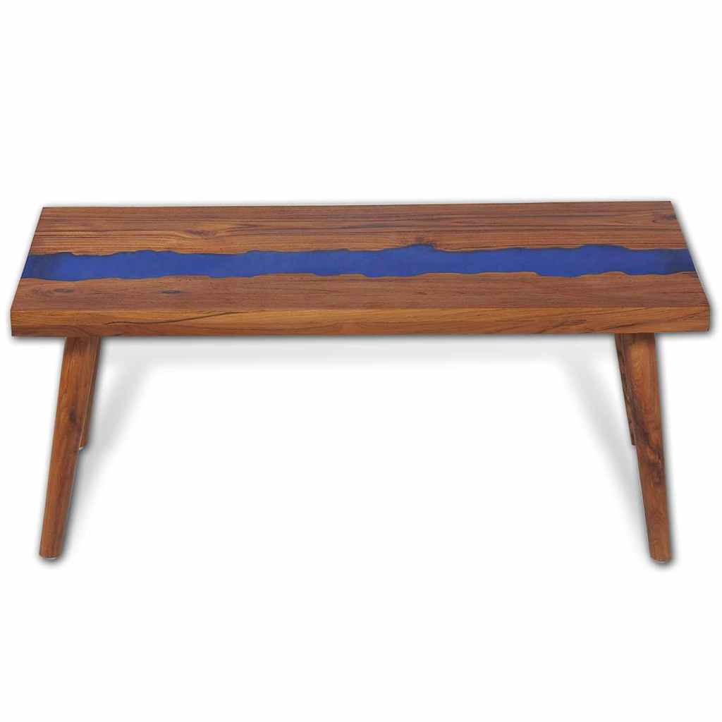 Coffee table Teak wood with epoxy resin 100x50x40 cm