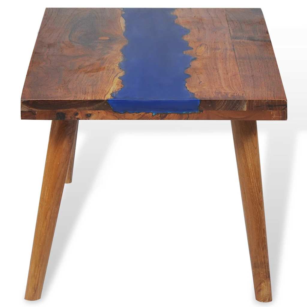 Coffee table Teak wood with epoxy resin 100x50x40 cm