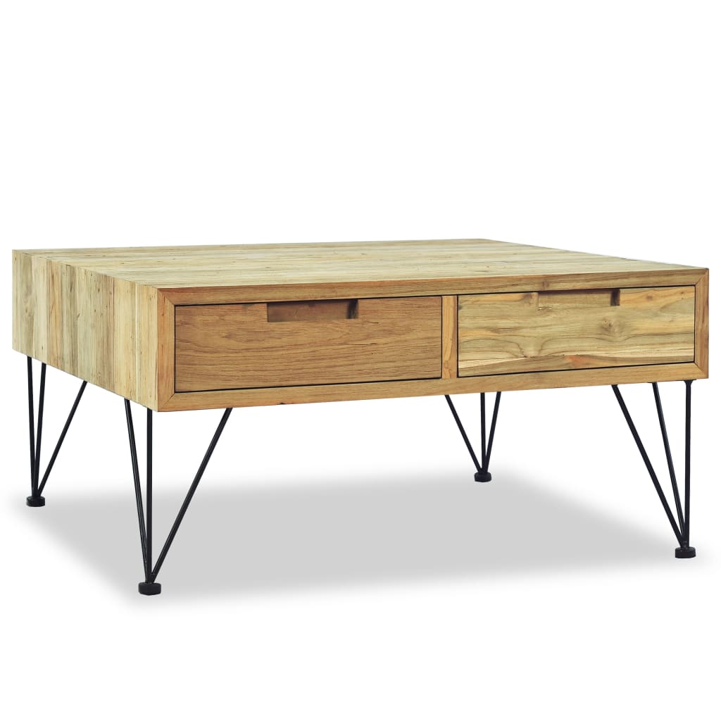 Coffee table, 80 x 80 x 40 cm, solid teak wood