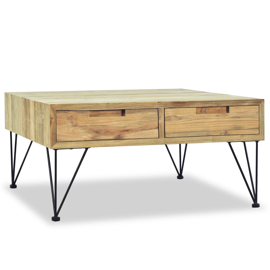 Coffee table, 80 x 80 x 40 cm, solid teak wood