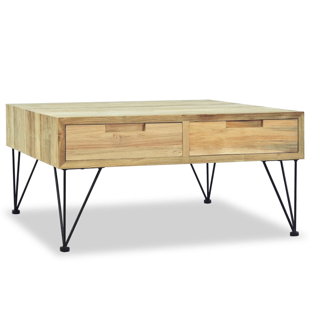 Coffee table, 80 x 80 x 40 cm, solid teak wood