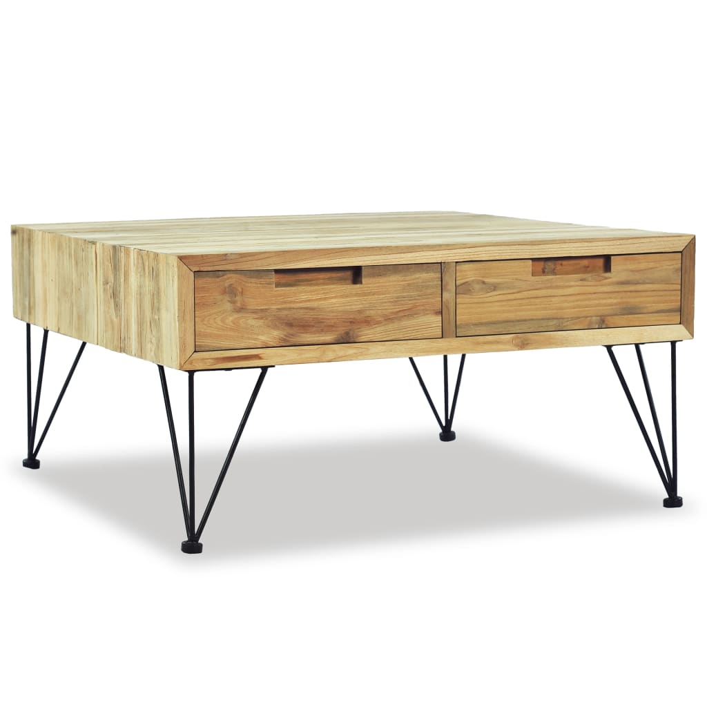 Coffee table, 80 x 80 x 40 cm, solid teak wood