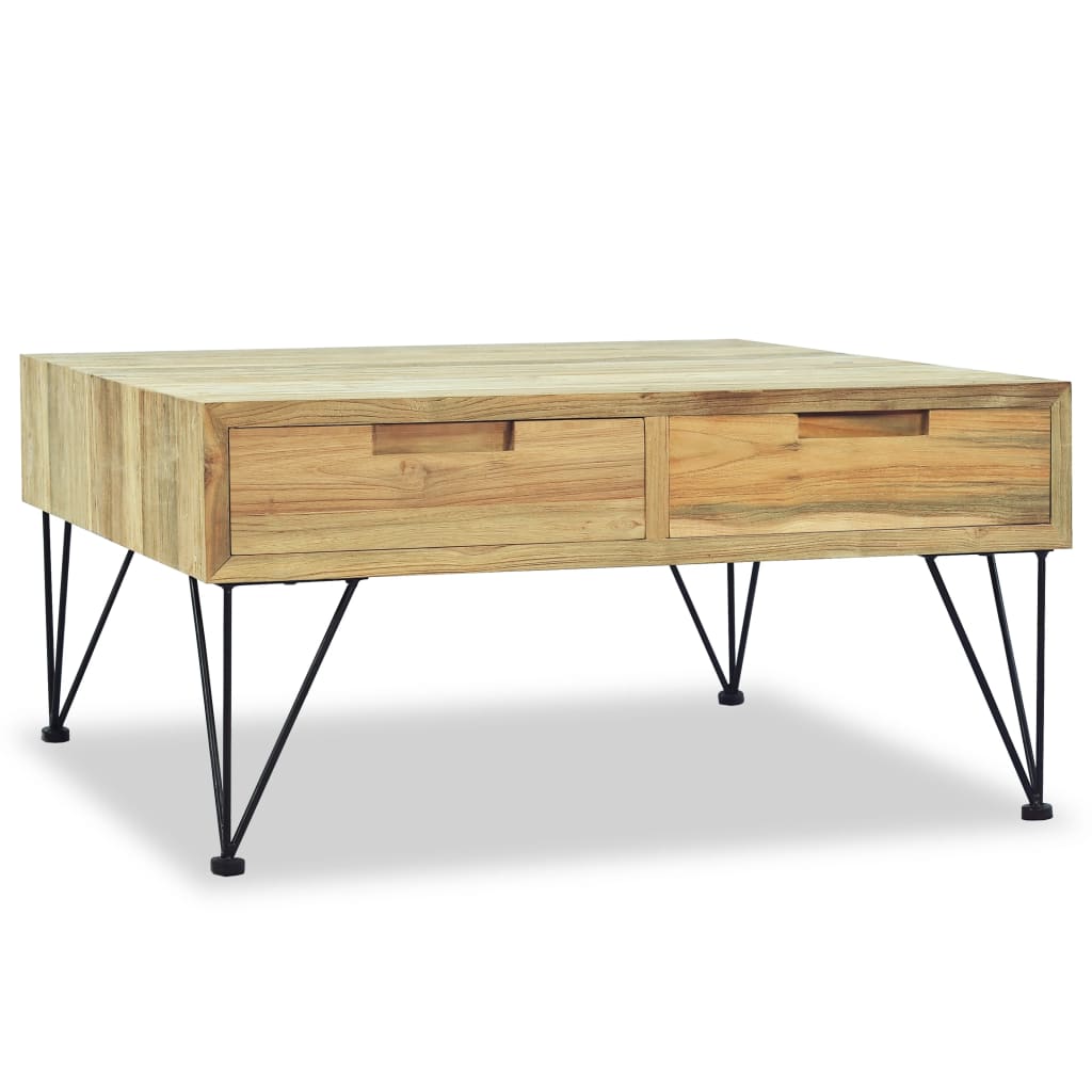 Coffee table, 80 x 80 x 40 cm, solid teak wood