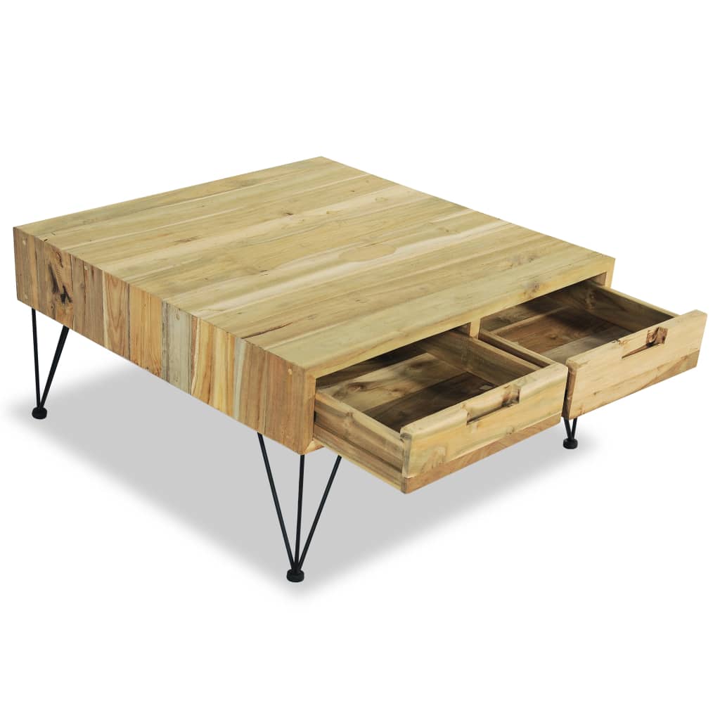 Coffee table, 80 x 80 x 40 cm, solid teak wood