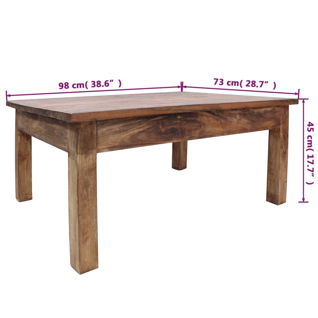 Coffee table, 98x73x45 cm, solid mahogany wood