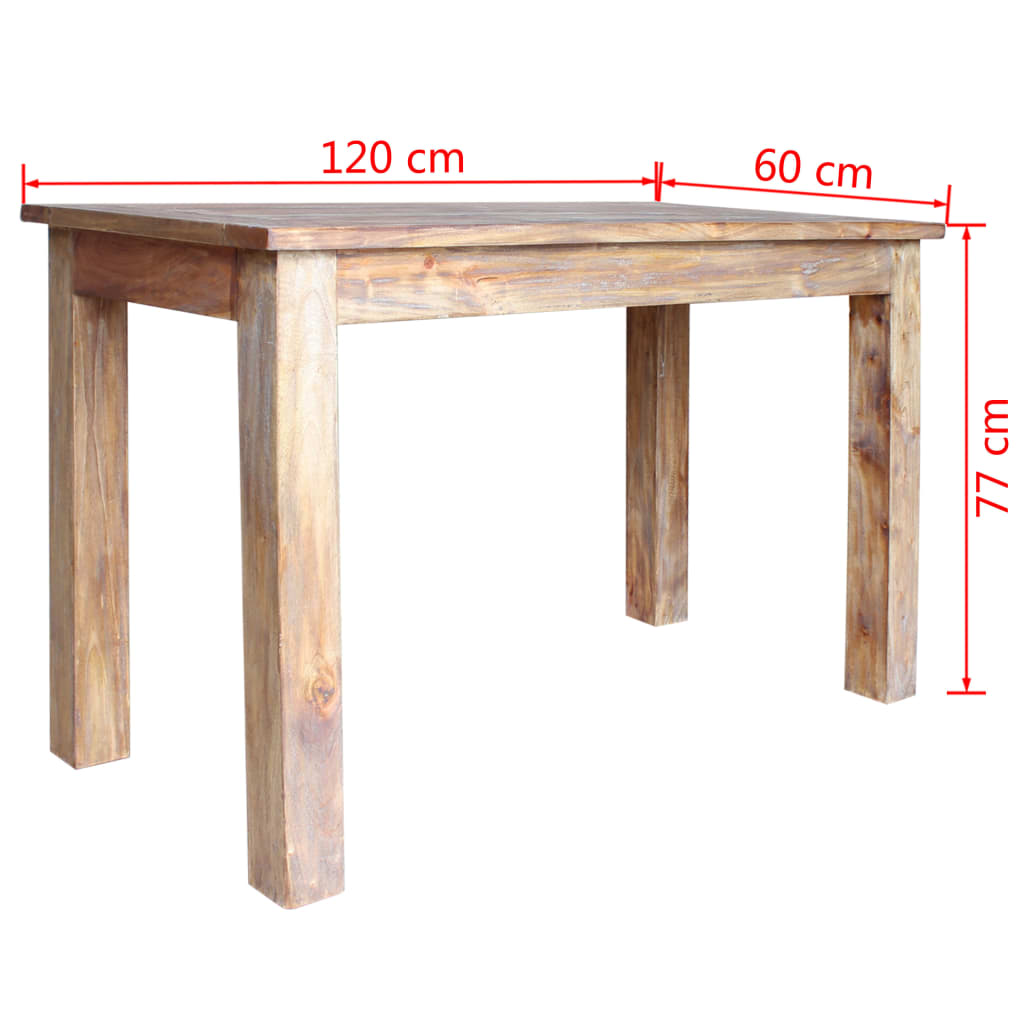 Kitchen table, 120x60x77 cm, solid mahogany wood