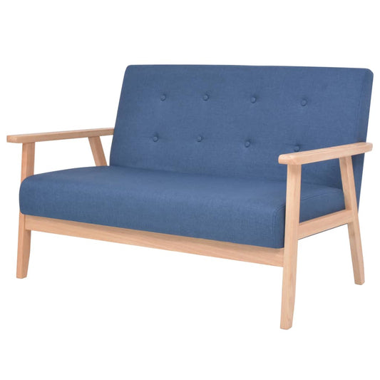 2-seater sofa, blue, fabric