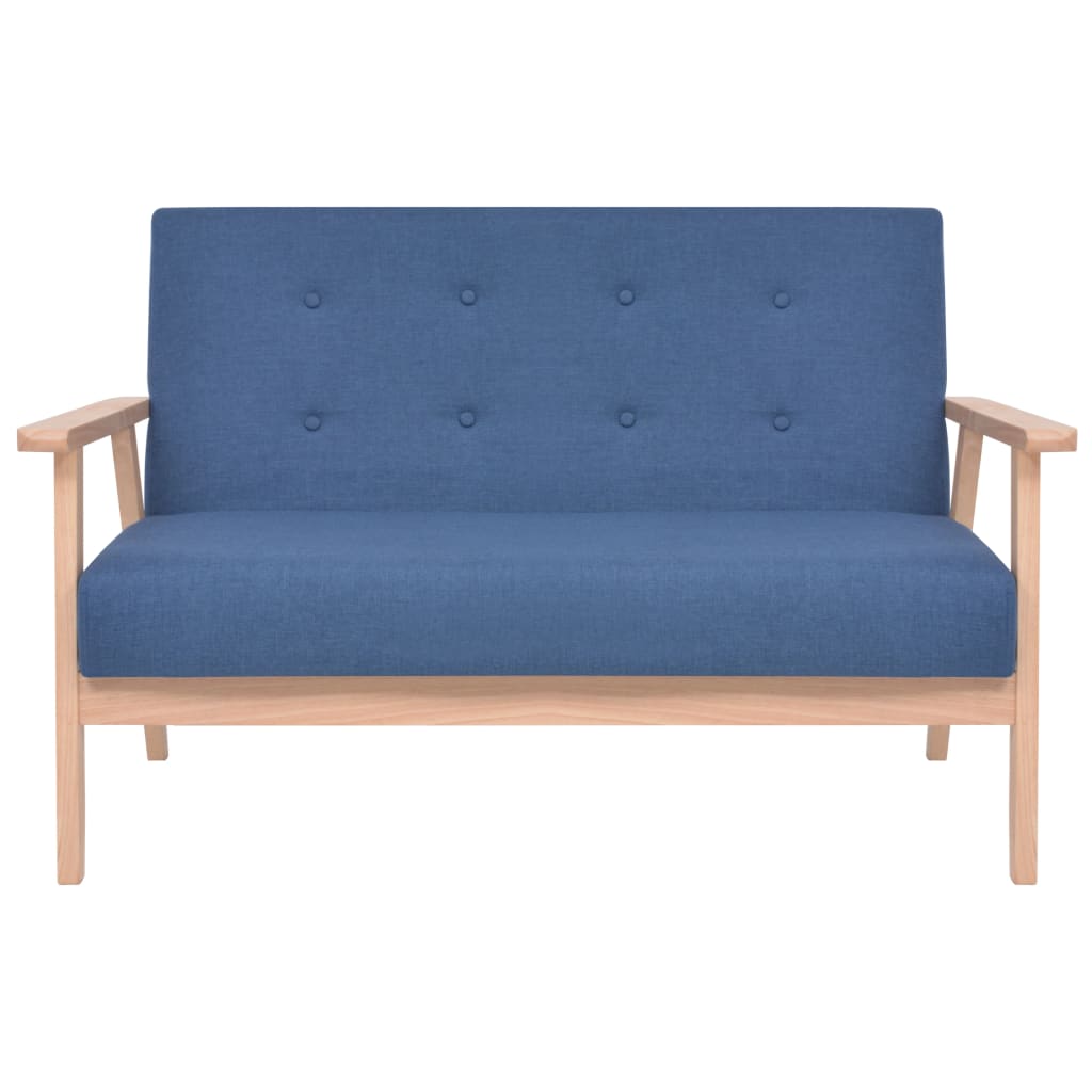 2-seater sofa, blue, fabric