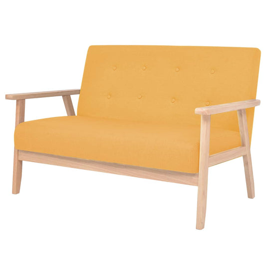 2-seater sofa, yellow, fabric