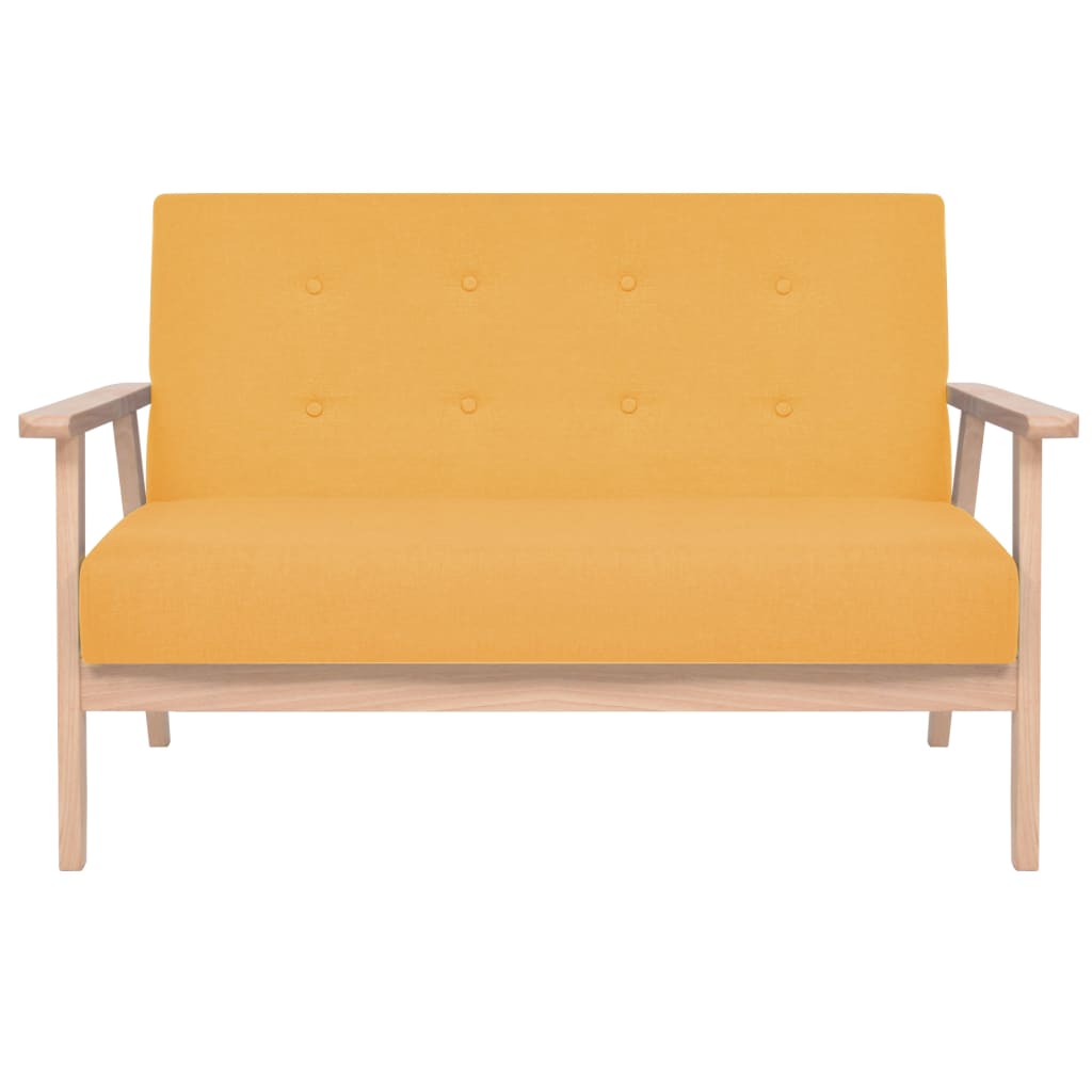 2-seater sofa, yellow, fabric