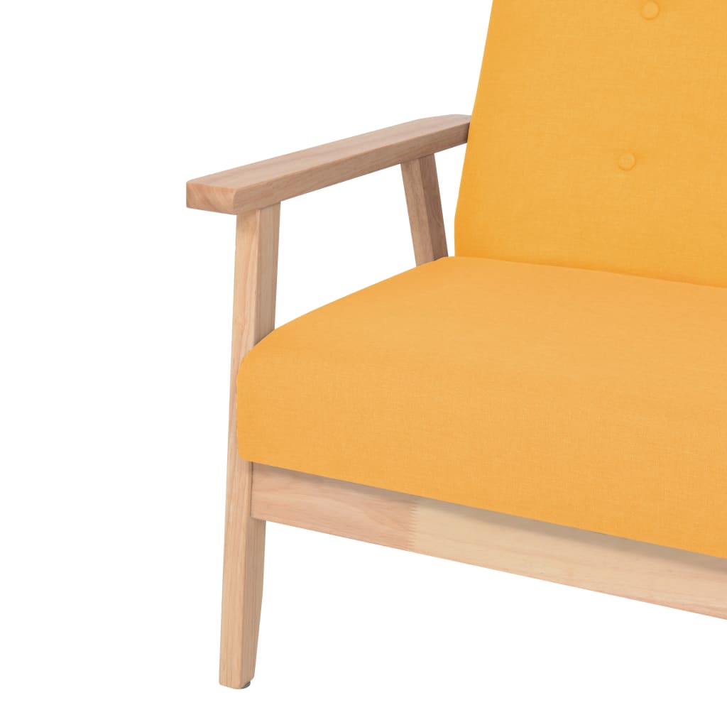 2-seater sofa, yellow, fabric