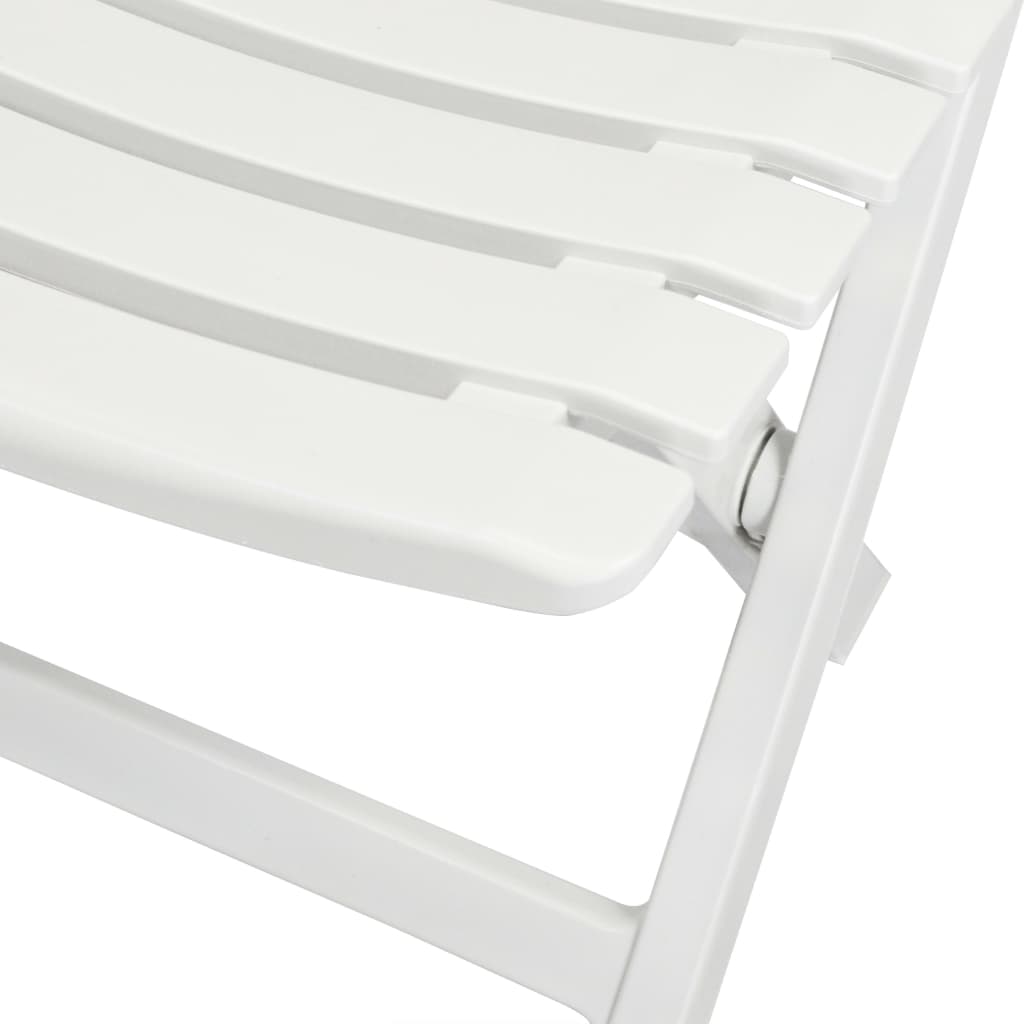 Folding bistro furniture set, 3 pieces, white, plastic