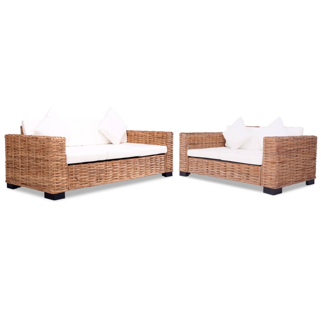 Natural rattan sofa set, 15 pieces