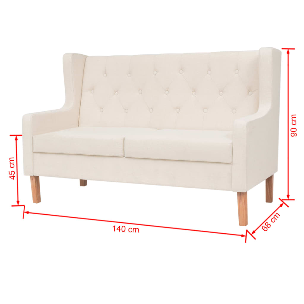 2-seater sofa, fabric, cream white