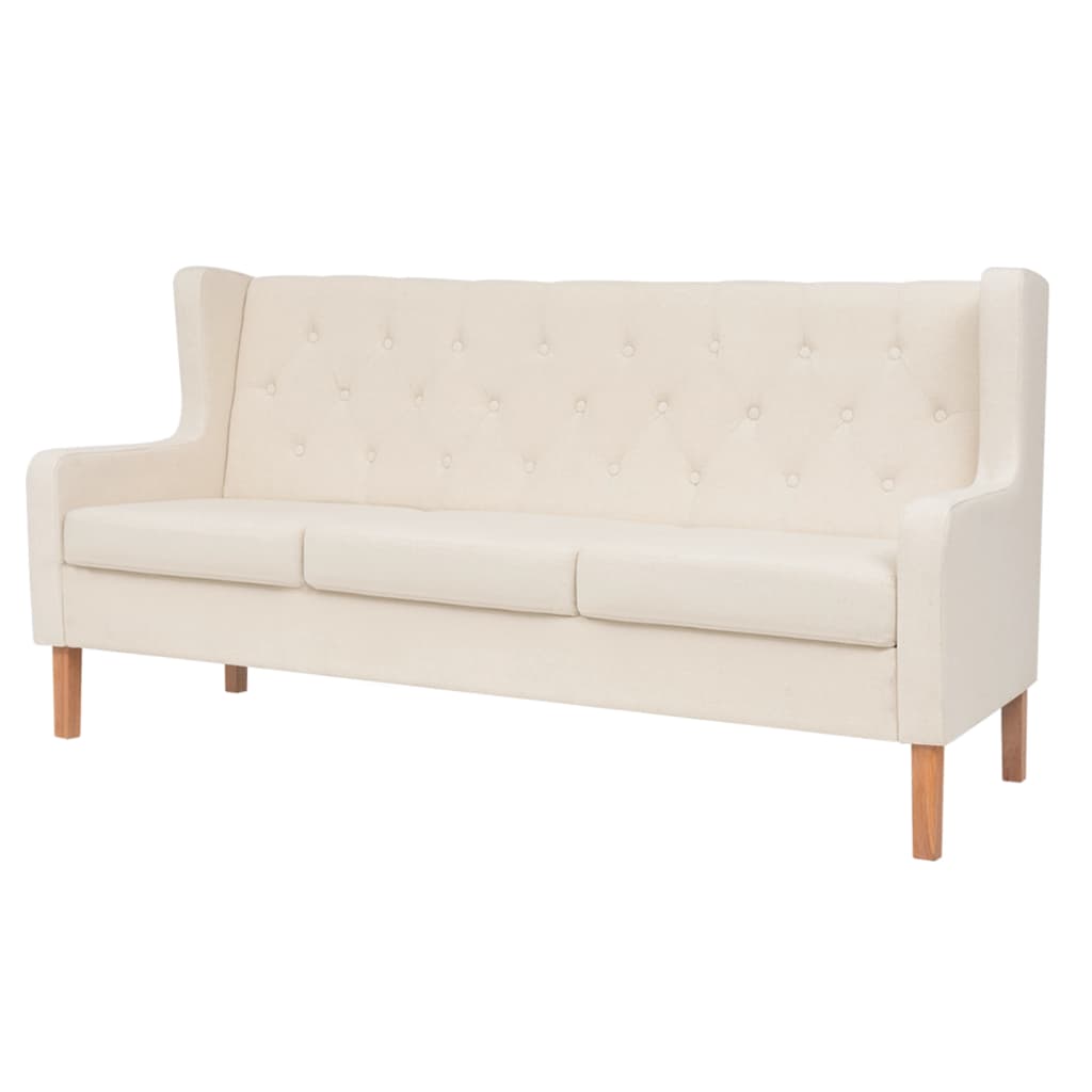 3-seater sofa, fabric, cream white