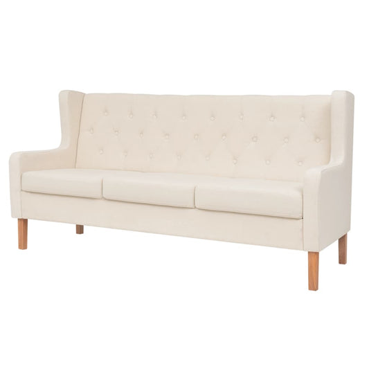 3-seater sofa, fabric, cream white