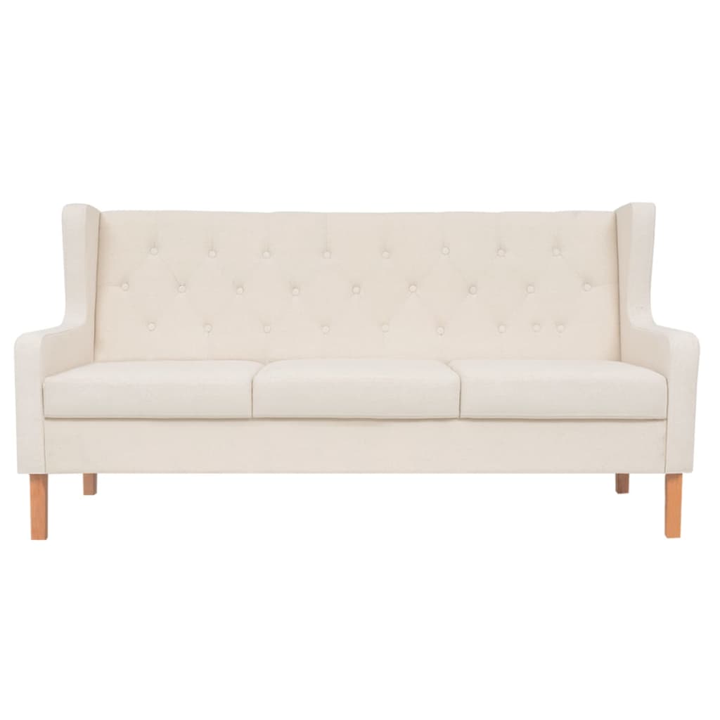 3-seater sofa, fabric, cream white