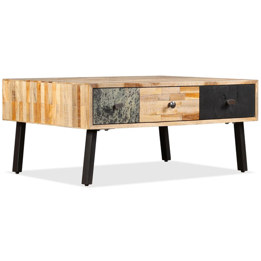 Coffee table, solid recycled teak 90x65x40 cm