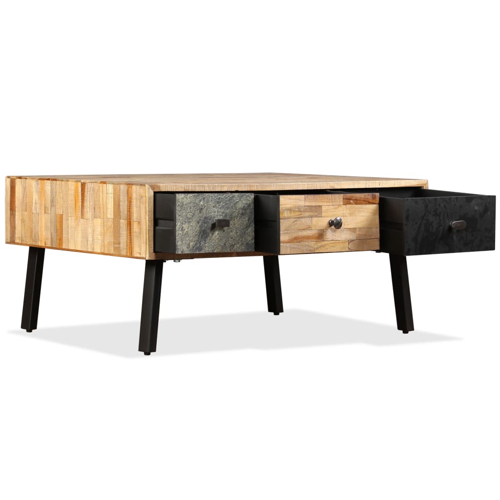 Coffee table, solid recycled teak 90x65x40 cm