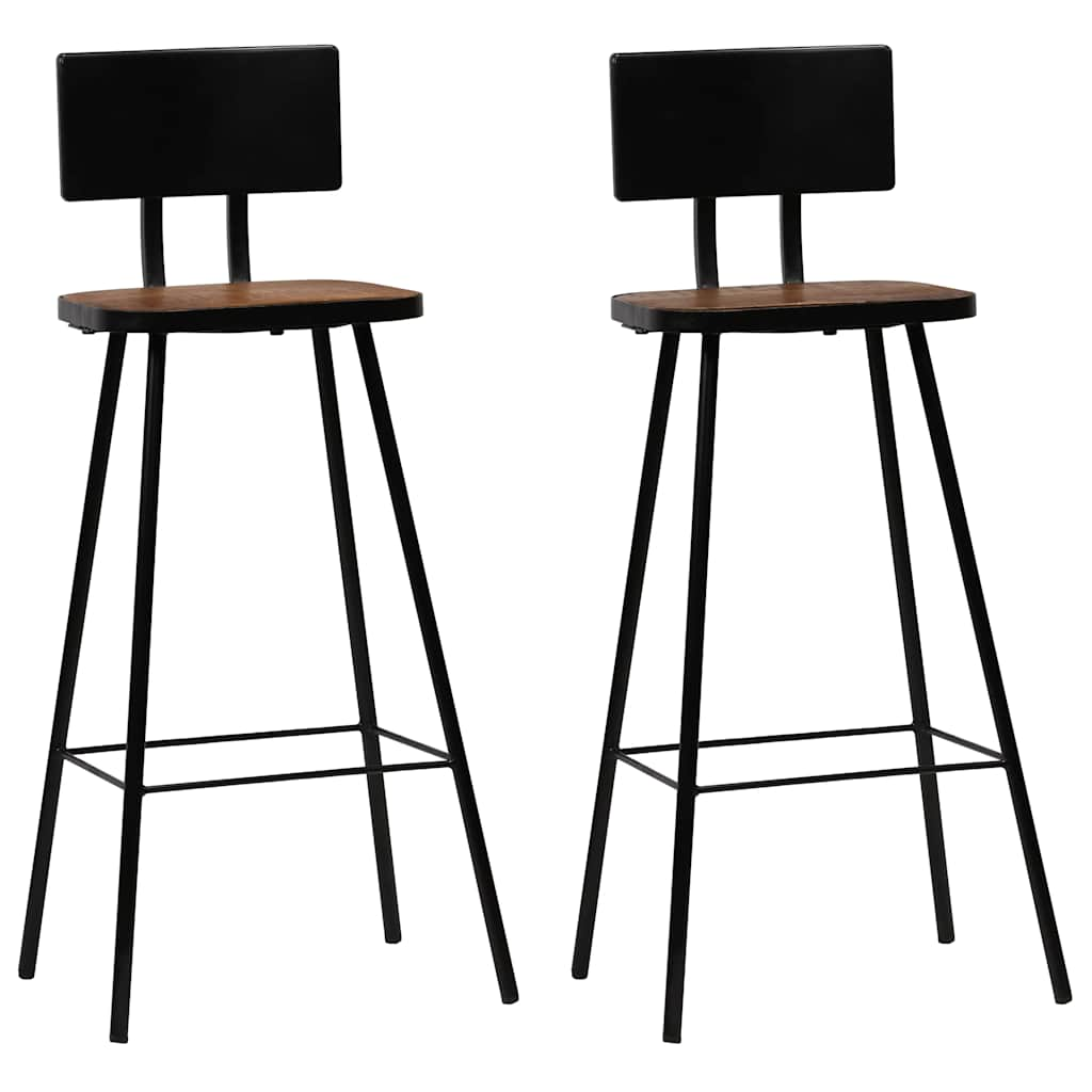 Bar stools, 2 pcs., solid recycled wood