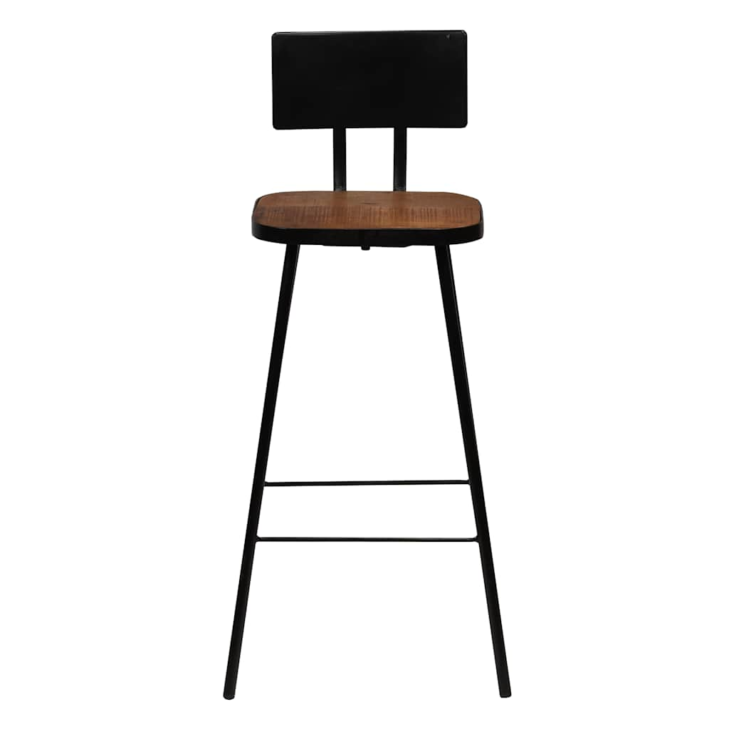 Bar stools, 2 pcs., solid recycled wood